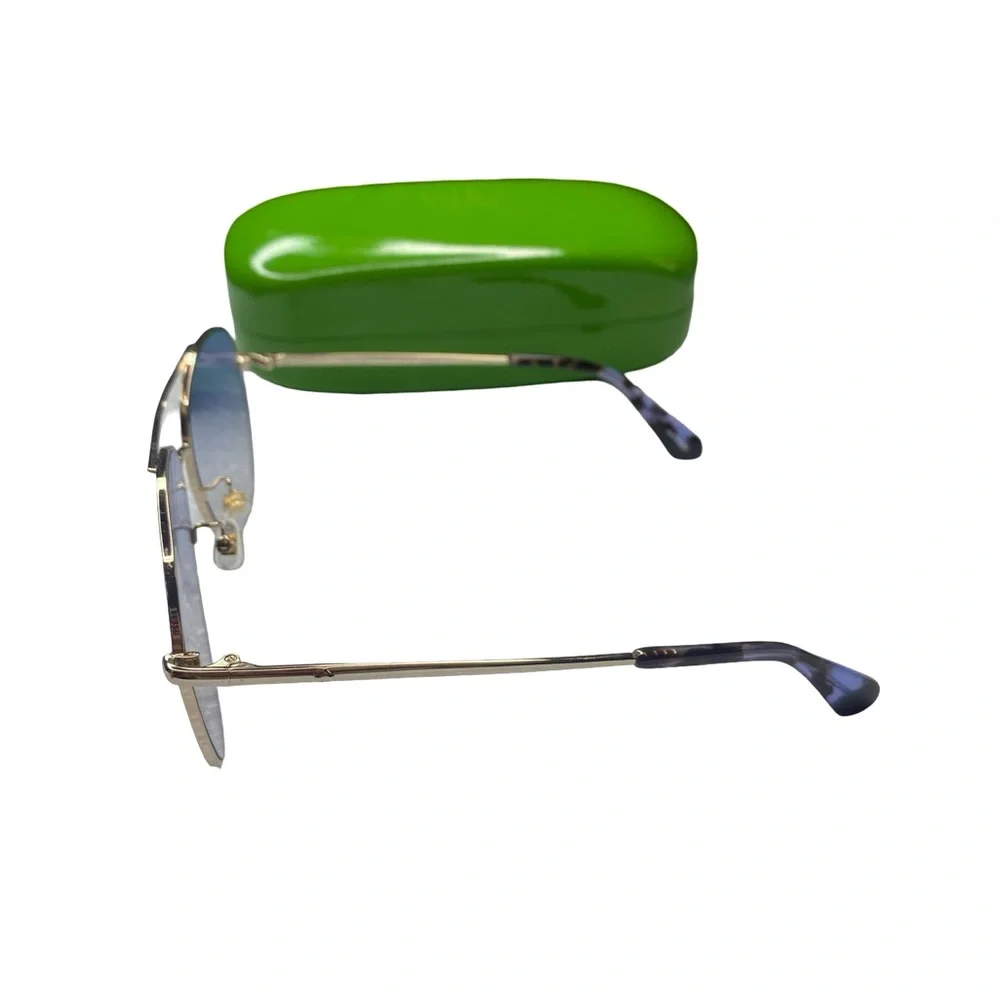 Kate Spade Gold Frame Blue Lens Sunglasses